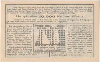 Budapest 1903. "Tanuló Sorsjegy" 1K értékben, felülbélyegzéssel T:I