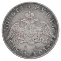 Orosz Birodalom 1831. 1R Ag I. Miklós (20,22g) T:2- ph. Russian Empire 1831. 1 Ruble Ag Nicholas I (20,22g) C:VF edge error Krause C#161