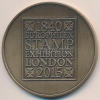 Nagy-Britannia 2015. Europhilex Bélyegkiállítás London Br emlékérem eredeti tokban (55mm) T:XF Great Britain 2015. Europhilex Stamp Exhibition London Br medal in original case (55mm) C:AU