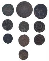 10db-os vegyes római rézpénz tétel a IV. századból, közte hamis is! T:vegyes
10pcs of various Roman...