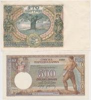 Vegyes: Lengyelország 1934. 100Zl + Szerbia / Német megszállás 1942. 500D T:I-,I
Mixed: Poland 1934...