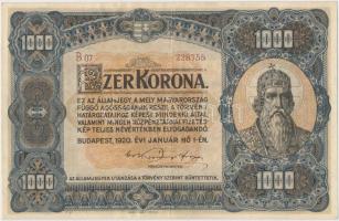 1920. 1000K Orell Füssli Zürich T:II-,III szép papír Adamo K36
