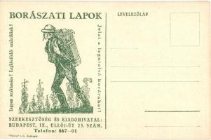 Borászati lapok, borászati újság reklámja / Hungarian winemakers magazine, advertising postcard