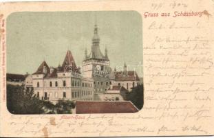 Segesvár, Schässburg, Sighisoara; Albert ház, Óratorony / castle, clock tower (fl)
