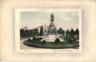 Pola, Monument des Admirals Wilhelm von Tegetthoff; G. Costalunga 1910-11 / statue