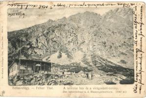 Tátra, Felkai völgy, Sziléziai ház, Virágoskert-torony, Feitzinger Ede 1904/14 19. / valley, rest house, mountain (EK)