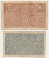 Románia / Német megszállás 1917. 5L + 20L mindkettő román felülbélyegzéssel T:III- ly.
Romania / Ge...