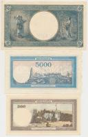 Románia 1940. 500L + 1943. 1000L + 1945. 5000L T:I-,III
Romania 1940. 500 Lei + 1943. 1000 Lei + 19...