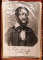 Kossuth Lajos arcképei, 25 db képpel + 1 db címerképpel kis albumba rendezve, 6x9 cm