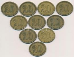 Németország DN "20 Wertmarke" Cu zseton (10x) (25x21mm) T:2,2- Germany ND "20 Wertmar...