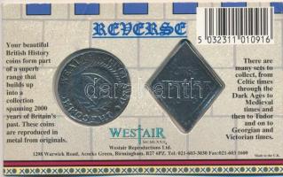 Nagy-Britannia 1646. 1/2C + 1653. 1Sh modern replika, gyűrött papírtokban T:1 Great Britain 1646. 1/...