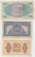 Ausztria / Szövetséges megszállás 1944. 20Sch + 50Sch + 100Sch T:III
Austria / Allied occupation 19...