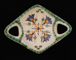 Gorka Iparművészeti Vállalatos kis tálka, kerámia, jelzett, hibátlan,  17x12x4 cm