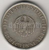 D. Reich/Weimarer Rep. 1929A Lessing 5RM ezüst T:3 kis  peremhibával