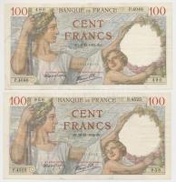 Franciaország 1939. 100Fr (2xklf) T:III szép papír France 1939. 100 Francs (2xdiff) C:F nice paper