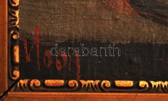 Nagy jelzéssel: Virágcsendélet. Olaj, karton, keretben, 14×17 cm