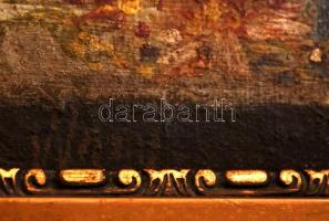 Nagy jelzéssel: Virágcsendélet. Olaj, karton, keretben, 14×17 cm