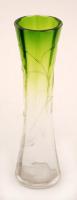 Moser Karlsbad kis váza, anyagában színezett, jelzett, csiszolt, hibátlan, m:15 cm / Moser glass vase with mark, good condition