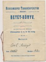 1927. Heves Megyei Takarékpénztár - Eger betétkönyv, bejegyzésekkel