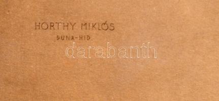 cca 1930 Horthy Miklós Duna híd (tervrajz nyomat) (kő elefántokkal?), 5×17 cm