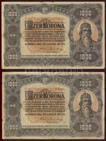 1920. 1000K 2klf variáns barna, ill. piros sor- és sorozatszámokkal T:3