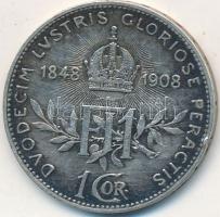 Ausztria 1908. 1K Ag Jubileum T:2- patina Austria 1908. 1 Corona Ag Jubilee C:XF patina Krause KM#2808