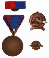 ~1960-1970. "Munkásőr" Br kitüntetés, szalagon, miniatűrrel szalagsávon + "Munkásőr&q...