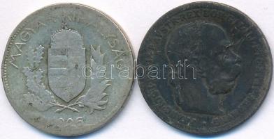 Vegyes: Ausztria 1896. 1K Ag "Ferenc József" + 1926. 1P Ag T:3 patina