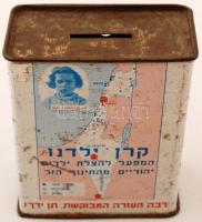 cca 1940 Adakozó persely zománcozott fém  / Charity piggy bank. Metal- 11x13 cm