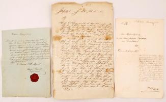 1841-1887 9 db különféle okmány nagyrészt olasz és  német nyelven. Nyugták, levelek, bizonyítványok