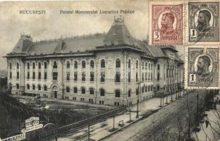 Bucharest, Bucuresti; Palatul Ministerului Lucrarilor Publice, Parcul Princiar / palace, Ministry of Public Works, park, TCV card