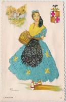 16 db főként régi, hölgyeket ábrázoló képeslap vegyes minőségben, köztük 2 db spanyol textillap / 16...