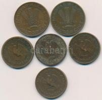 1946-1950. 10f tombak (4xklf) + 20f Cu-Al (2xklf) T:2,2-,3