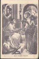 1936 A Keresztút képeslapfüzet 14 lappal, Márton L. szignóval; kiadja a Kalazantinus Rendház / Jesus...