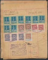 Forgalmi adó könyv lapjai kb. 380 db forgalmi adó bélyeggel 1922-1927