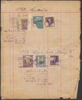 Forgalmi adó könyv lapjai kb. 380 db forgalmi adó bélyeggel 1922-1927