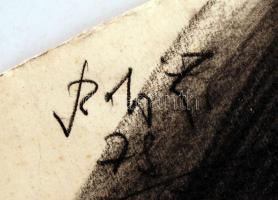 Szabó Zoltán (1929-2014): Férfi portré, szén, papír, jelzett, 70×50 cm