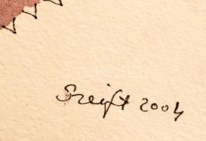 Szeift Béla (1944-2012): Labdázók, vegyes technika, papír, jelzett, 30×42 cm