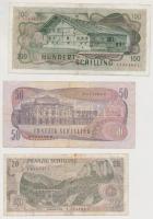 Ausztria 1956. 20Sch + 1967. 10Sch (2x) + 1969. 100Sch + 1970. 50Sch T:III,III-
Austria 1956. 20 Sc...
