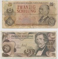 Ausztria 1956. 20Sch + 1967. 10Sch (2x) + 1969. 100Sch + 1970. 50Sch T:III,III-
Austria 1956. 20 Sc...