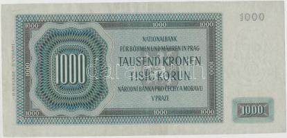 Német 3. Birodalom/Cseh-Morva Protektorátus 1942. 1000K 2. kiadás T:III
German Third Reich/Protecto...