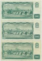 Csehszlovákia 1961. 100K (5x) cseh felülbélyegzéssel T:III 
Czechoslovakia 1961. 100 Korun (5x) wit...