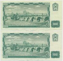Csehszlovákia 1961. 100K (5x) cseh felülbélyegzéssel T:III 
Czechoslovakia 1961. 100 Korun (5x) wit...