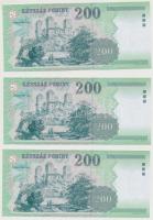 2007. 200Ft "FB" (3x) sorszámkövetők T:I