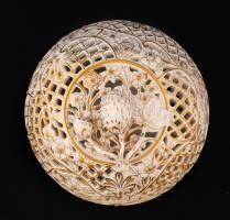Herendi áttört bonbonier, kézzel festett, jelzett, hibátlan, m:14 cm, d:14 cm