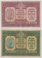 Olaszország / Velence / Osztrák-magyar megszállás 1918. 1L + 2L T:III Italy / Venice / Austro-Hungarian Occupation 1918. 1 Lira + 2 Lire C:F Krause M4, M5