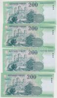 2005. 200Ft (4x) T:I,II,II-