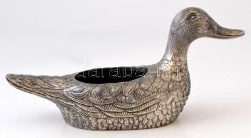 Dekoratív, kacsát mintázó fém kaspó, 32×12×15 cm