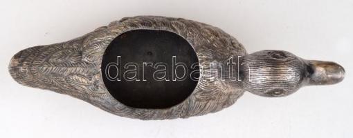 Dekoratív, kacsát mintázó fém kaspó, 32×12×15 cm