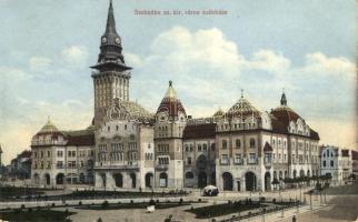 Szabadka, Subotica; városháza, Taussig Vilmos üzlete, kiadja Víg Zsigmond Sándor / town hall